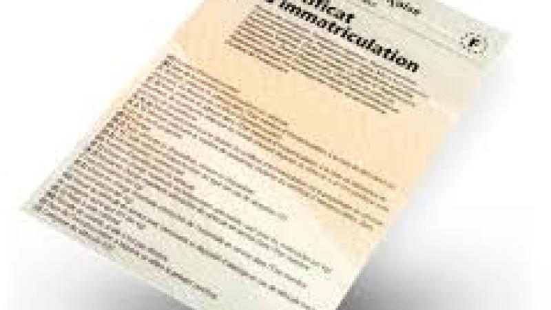 certificat d’immatriculation